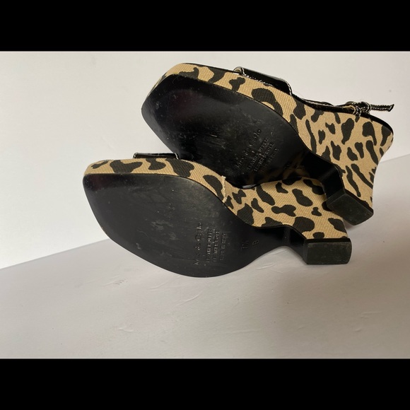 Max de Carlo size 7 1/2 wedge leather leopard - Picture 5 of 9